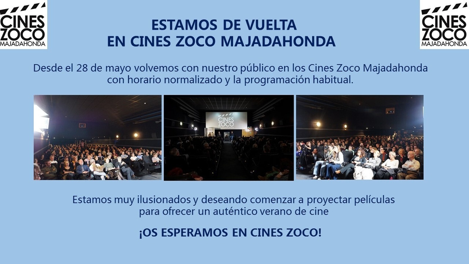 Los cines Zoco Majadahonda anuncian su reapertura