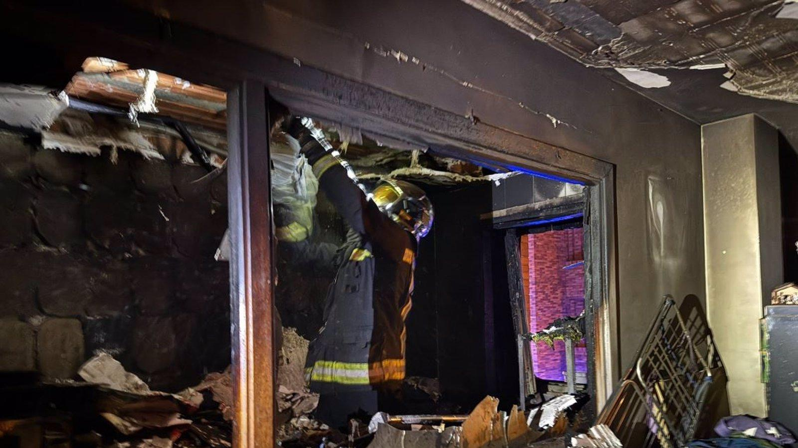 Un incendio en Majadahonda deja a once personas afectadas Un incendio en Majadahonda deja a once personas afectadas